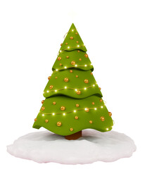 3d christmas tree in a garland with balls