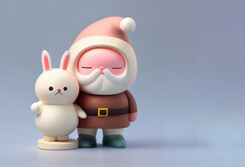 Wall Mural - Santa Claus toy, korean style. Imitation of clay. Christmas. Generative AI