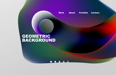 Abstract liquid background for your landing page design. Web page for website or mobile app wallpaper