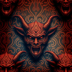 Wall Mural - Demon design pattern. Generative ai.