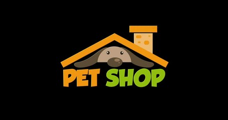 Wall Mural - Animation of the Pet Shop logo. Ideal for your pet shop business logo