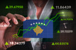 © mirsad - Graph growing up in Front Of Kosovo Flag. business state growing up concept.
