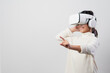 © FAMILY STOCK - Asian little girl with virtual reality headset. Innovation technology and education concept