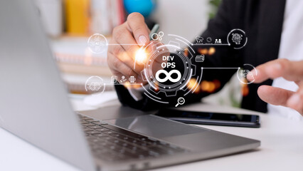 DevOps concept, software development and IT operations, agile programming