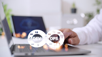 DevOps Methodology Development Operations agil programming technology concept.