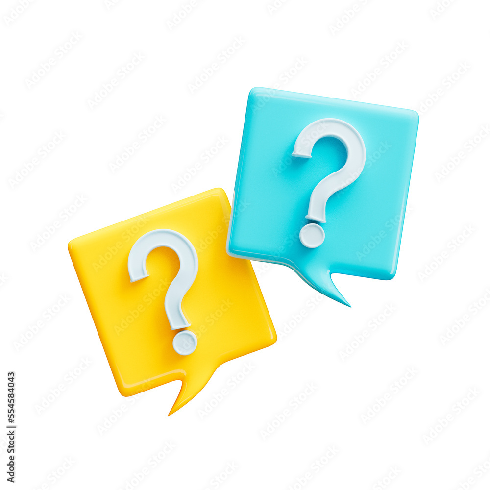 Question Mark 3D Render Cutout Stock Illustration | Adobe Stock