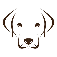 Dog labrador face design isolated on transparent background. Pet. Animals.