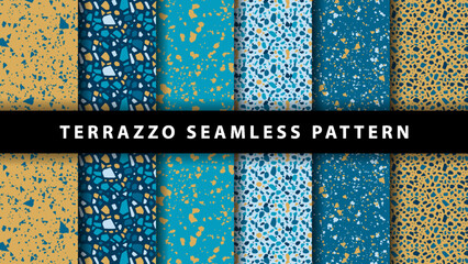 Wall Mural - set of terrazzo seamless patterns. terrazzo floor pattern. terrazzo seamless pattern. collection of 