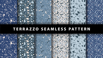 Wall Mural - set of terrazzo seamless patterns. terrazzo floor pattern. terrazzo seamless pattern. collection of 