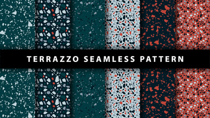 Wall Mural - set of terrazzo seamless patterns. terrazzo floor pattern. terrazzo seamless pattern. collection of 
