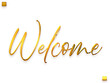 © Image Lounge - Welcome Text in Transparent PNG Brush Stylish Cursive Alphabetical Glowing Golden Text