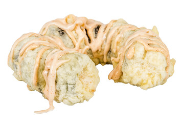 Wall Mural - Japanese Cuisine -Tempura Maki Sushi (Deep Fried Roll made of salmon, tobiko roe and Cream Cheese inside)