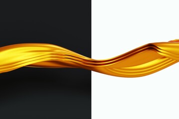 Wall Mural - abstract orange wave background abstract background backdrop gold wallpaper art design 3d render illustration