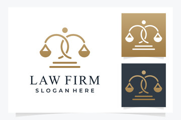 Wall Mural - creative law firm logo collection, justice logo, black, white and gold background