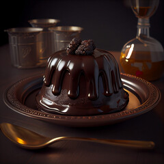 Canvas Print - chocolate cake with chocolate