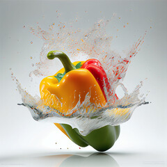 Wall Mural - peppers in a glass