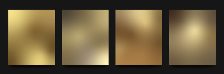 Wall Mural - Gold Gradient backgrounds vector set. Golden Gradient wallpapers. Colorful vector backgrounds for covers, wallpapers, social media stories, banners, business cards, branding design, projects, screen
