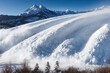 illustration huge snow avalanche rolls made with generative ai