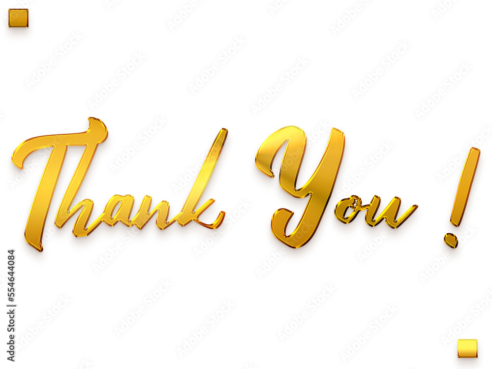 Thanks Letters Transparent Thank You ! Transparent PNG Golden Bold Text Stock Illustration | Adobe ...