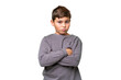© luismolinero - Little caucasian kid over isolated chroma key background feeling upset