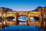 Florence, Italy at the Ponte Vecchio Bridge crossing the Arno River