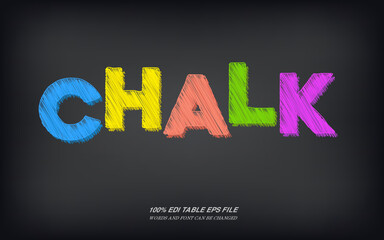 Wall Mural - Chalk editable text style effect	