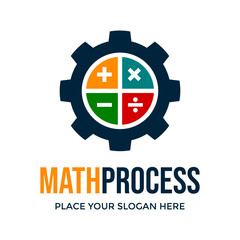 Math process or industrial math vector logo template. This design can be use for education, business, factory.