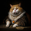 Paintings of an arrogant wealthy richt fat cat, made with Generative AI
