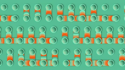 Fototapete - Abstract cartoon maze with moving trendy gradient. 3d rendering animation 4K