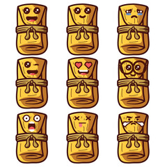 CUTE EMOTICONS SET OF TAMALES LATINA FOOD