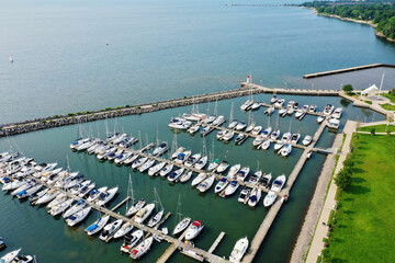 Wall Mural - Aerial of the Bronte Marina in Oakville, Ontario, Canada