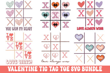 retro valentine tic tac toe sublimation bundle