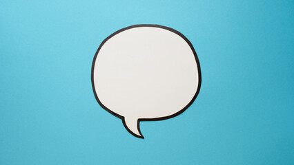 Speech bubble on a blue background. Comic cloud with a place for text