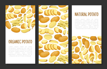 Wall Mural - Potato Design with Raw Root Vegetable with Peel Vector Template