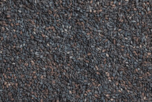 Realistic  illustration of black sesame seeds background. Healthy food concept.