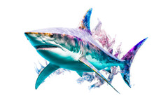 Abstract Colorful Shark.  Image Created With Generative AI Technology.