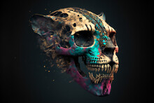 Tiger Skull.  Image Created With Generative AI Technology.