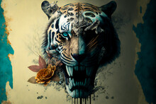 Tiger Skull.  Image Created With Generative AI Technology.