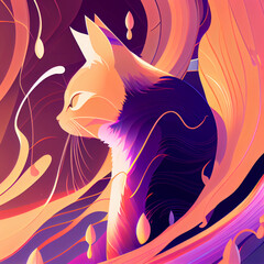 Wall Mural - Animals in a smooth gradient style