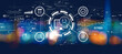 © Tierney - Document management system concept with blurred city lights at night