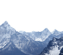 White Snowy Mountains Isolated On Transparent Background PNG