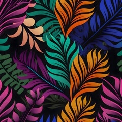 Florida pattern, illustrator,  black purple orange blue pink green color palette