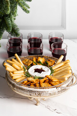 Christmas Appetizer with Crackers and Brie