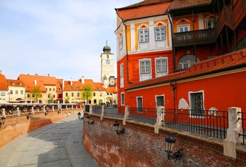 Wall Mural - Piata Mica Square in the historic town of Sibiu in Romania