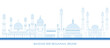 Outline Skyline panorama of city of Bandar Seri Begawan, Brunei - vector illustration