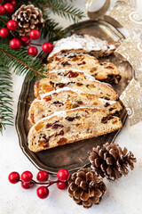 Wall Mural - Christmas traditional cake Stollen