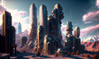 © WabiSabi vibes - Alien city scenes wallpapers .Generative AI.