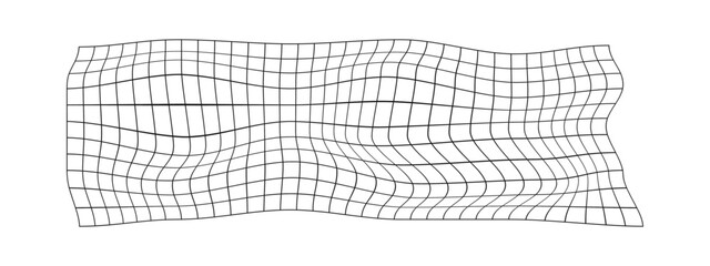 Wall Mural - distorted grid texture. warped mesh surface. horizontal net with curvatured effect. checkered patter