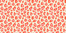 Animal Print Seamless Pattern Illustration. Pink Leopard Skin Texture Background. Classic Wild Africa Safari Backdrop, Elegant Fashion Fabric Design.