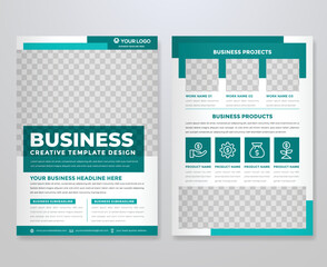 Wall Mural - set of business flyer template with minimalist layout and modern style use for promotion kit and pro